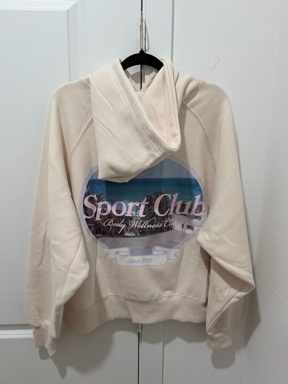 NWT Cotton On Body Plush Premium Graphic Raglan Hoodie - Coconut Milk/Sport Club - Picture 8 of 10